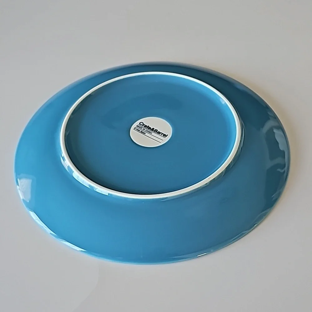 Crate&Barrel Kate Spain Geometric Blue and White Salad Plate